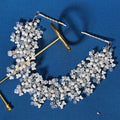 Miallo Handmade Beaded and Pearl Tiaras Bridal Hair Vine Clips with Rhinestone and Pearl Wedding Hair Headpiece