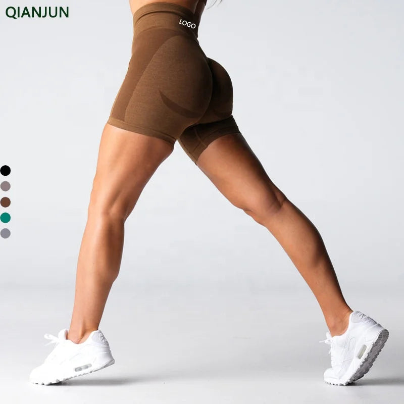 Cation Custom Logo Women Gym Shorts High Quality Fitness Sports Workout Seamless Yoga  Short Leggings