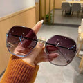 SKYWAY Fashion Rimless Metal Women Sunglasses Oversized Frameless Ladies Sun Glasses