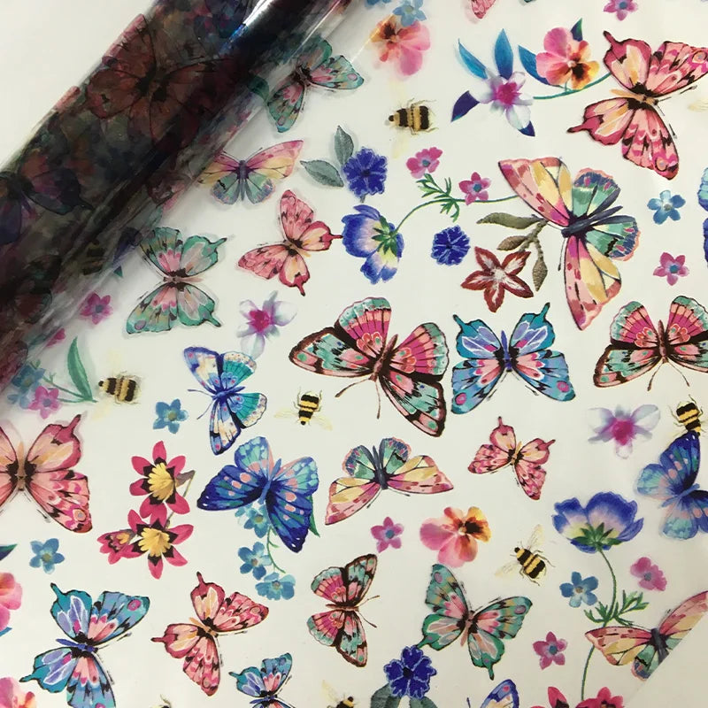 Butterfly Design Plastic Colorful Printed TPU  Polyurethane Film for Table Cloth/Mat/Garment/Raincoat/Handbag