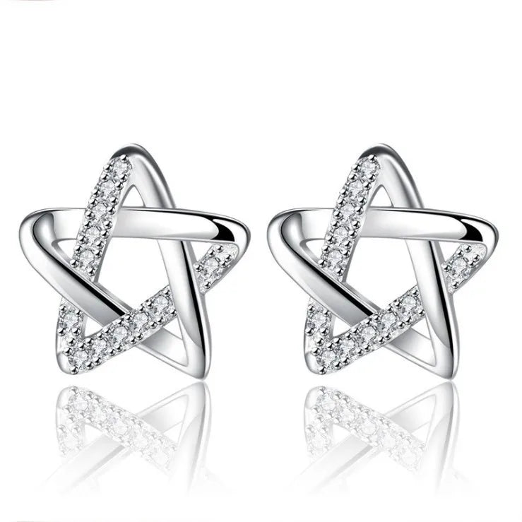 Copper Silver Needles Prevent Allergies Cute Animal butterfly  Moon Star Geometric Pattern Stud Earringsfor Teens Girls Women.