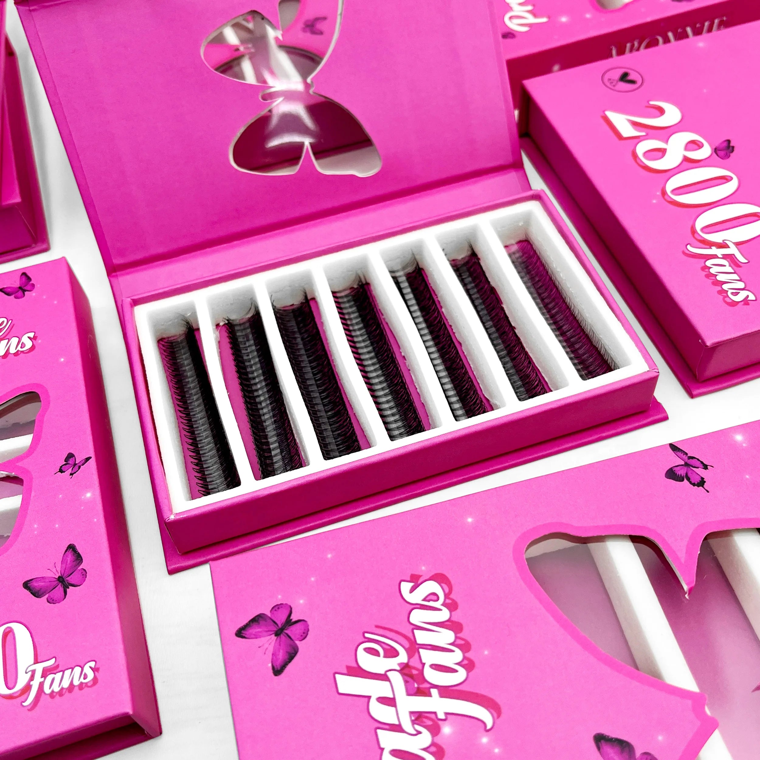 Abonnie 12D 14D 16D 20D Pro Made Lash Fans Loose Premade Volume Lash Extension 0.05 Pointy Thin Base Promade Fans