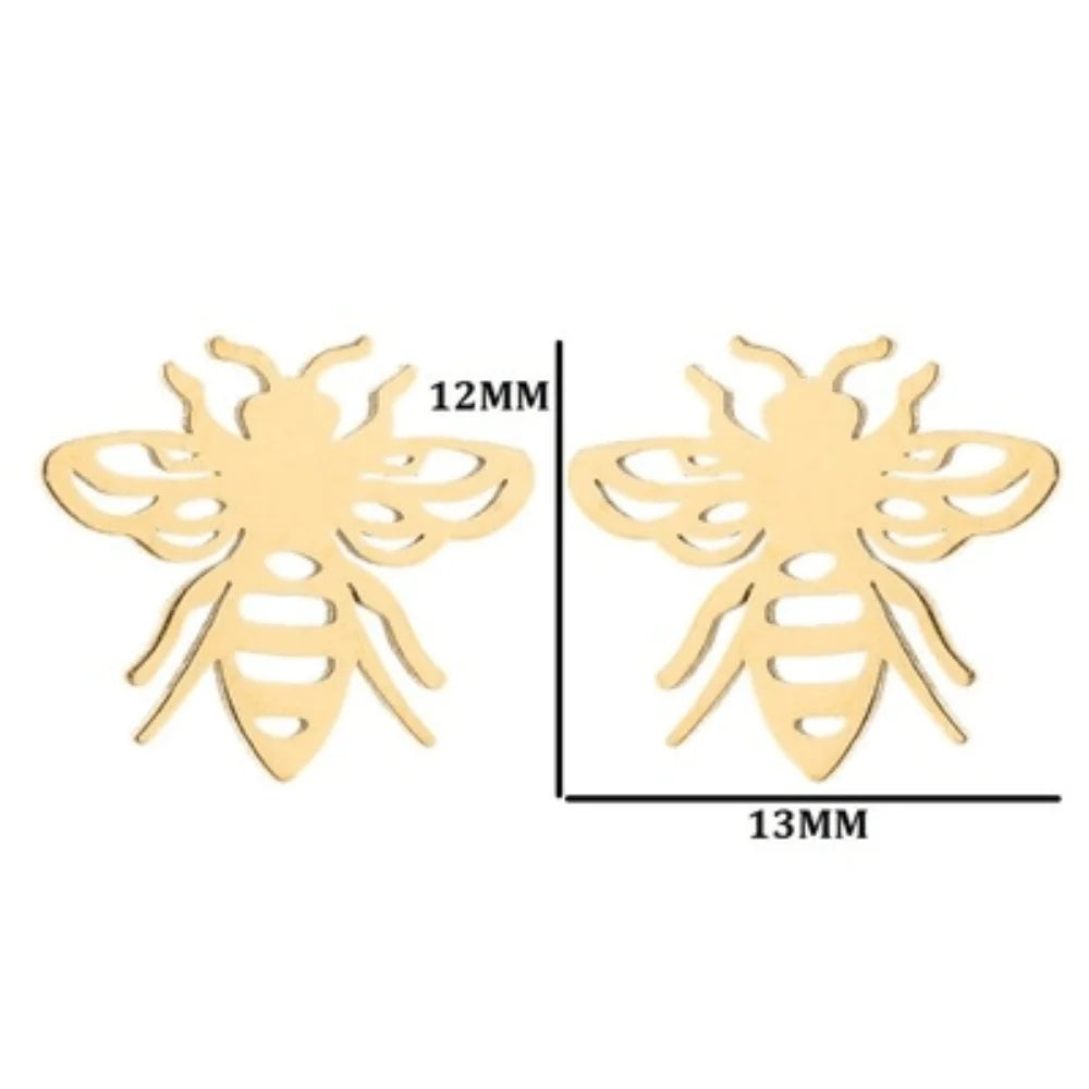 Wholesale Tiny Bee Charm Stainless Steel Stud Earrings Jewelry Earring China Manufacturer Supplier