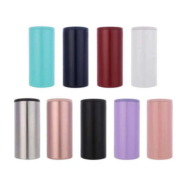 4 in 1 Sublimation Double Walled Stainless Steel Insulated Vacuum Beverage Holder Can Cooler for 12oz Cans Cups