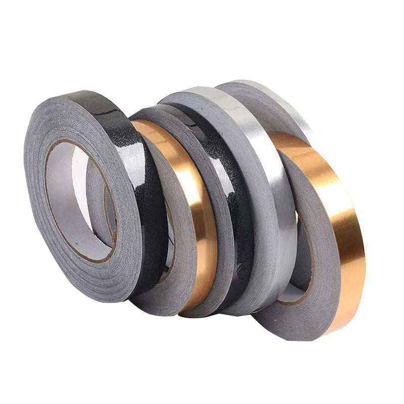 1cm 2cm 3cm 50m Gold /Silver Self Adhesive Floor Decor - Golden Foil Tile Stickers Decoration Tape Wall