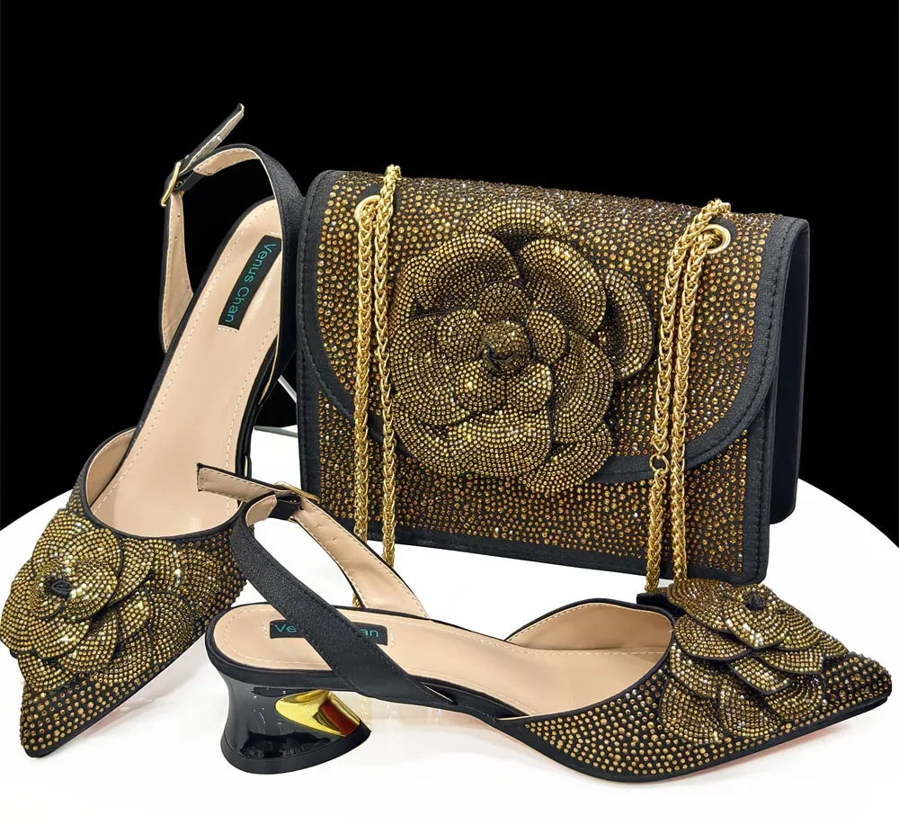 Shoes Set for Women Italian Style 2025 Ladies Party Shoes and Bags Set Matching Wholesale Shoes Set