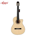 Aiersi Brand   All Solid  Cutway Spanish Flamenco Guitar with Solid Cypress Material   Nylon String Classical Guitar