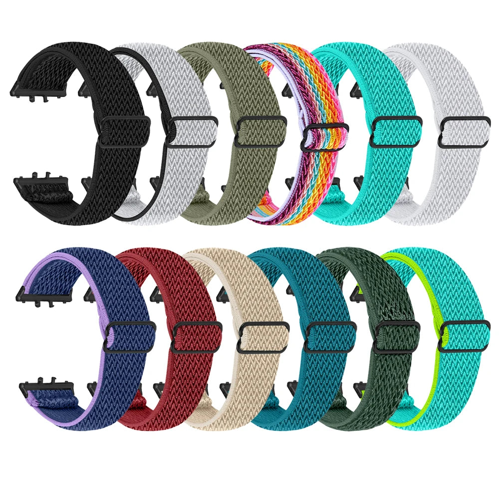 IVANHOE Elastic Band for Samsung Galaxy Fit 3 SM-R390 Strap Adjustable Nylon Stretchy Breathable Wristband Braided Bracelet