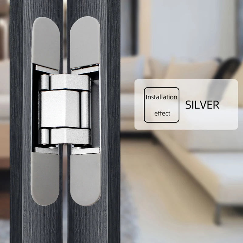 Durable Heavy Duty Zinc Alloy 3D Adjustable Concealed Invisible Door Hinge Loading Capacity 40KG 180Â° Max Opening Angle