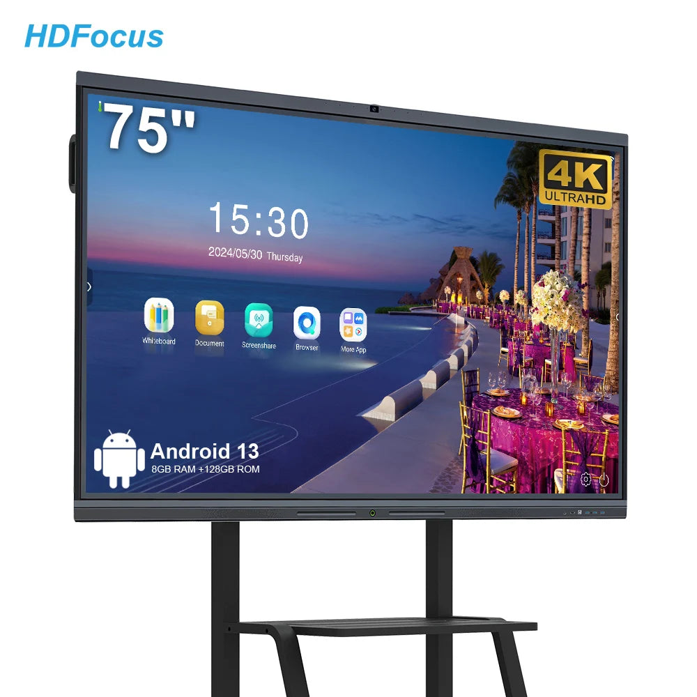 75 Inch HD 4k Lcd Display Smart Board Interactive Flat Panel 75 Inches Digital Smart Interactive Board for Teaching