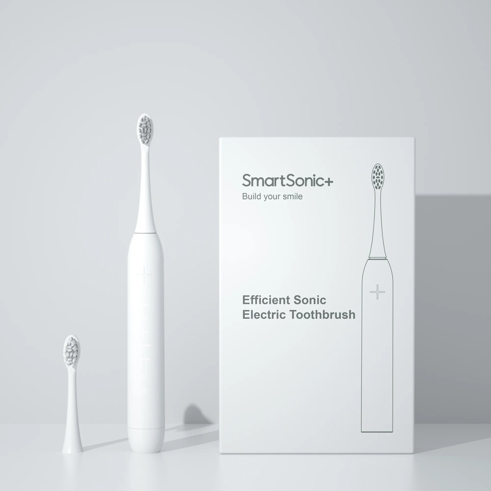 White Rechargeable Sonic Toothbrush Dupont Soft Bristle Electric Tooth Brush with Travel Case