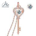 Key Shape Design 1carat Keep Dancing Every Moment 925 Silver Chain Beautiful Fashion Luxury Jewelry Moissanite Necklace