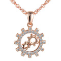 Time Gear Molding S925 Sterling Silver Pendant Necklace for Women Hollowed Out Zircon Inlaid Pendant for Weddings Engagements