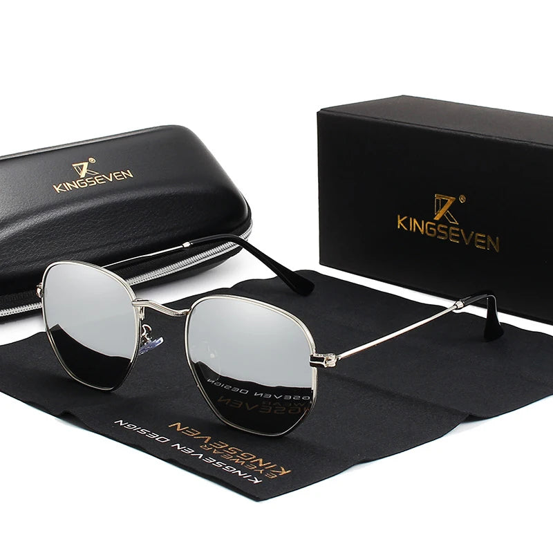 For Unisex Classic Reflective Retro Full Rim Stainless Steel Sunglasses with Anti-Radiation & UV Protection Model N7548
