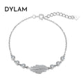 Elegance Design Rhodium Rose Gold Plated S925 Silver bracelet Hypoallergenic 5A Zirconia Leaf Link Chain Bracelets for Women