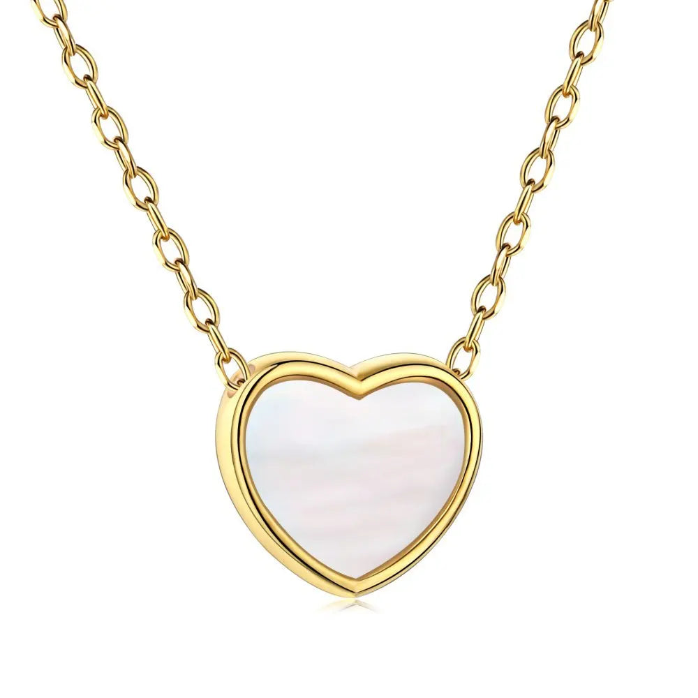 Wish Jewelry Best Selling Gold Plated S925 Sterling Silver Heart Pendant Necklace Sterling Silver Shell Heart Necklace for Party