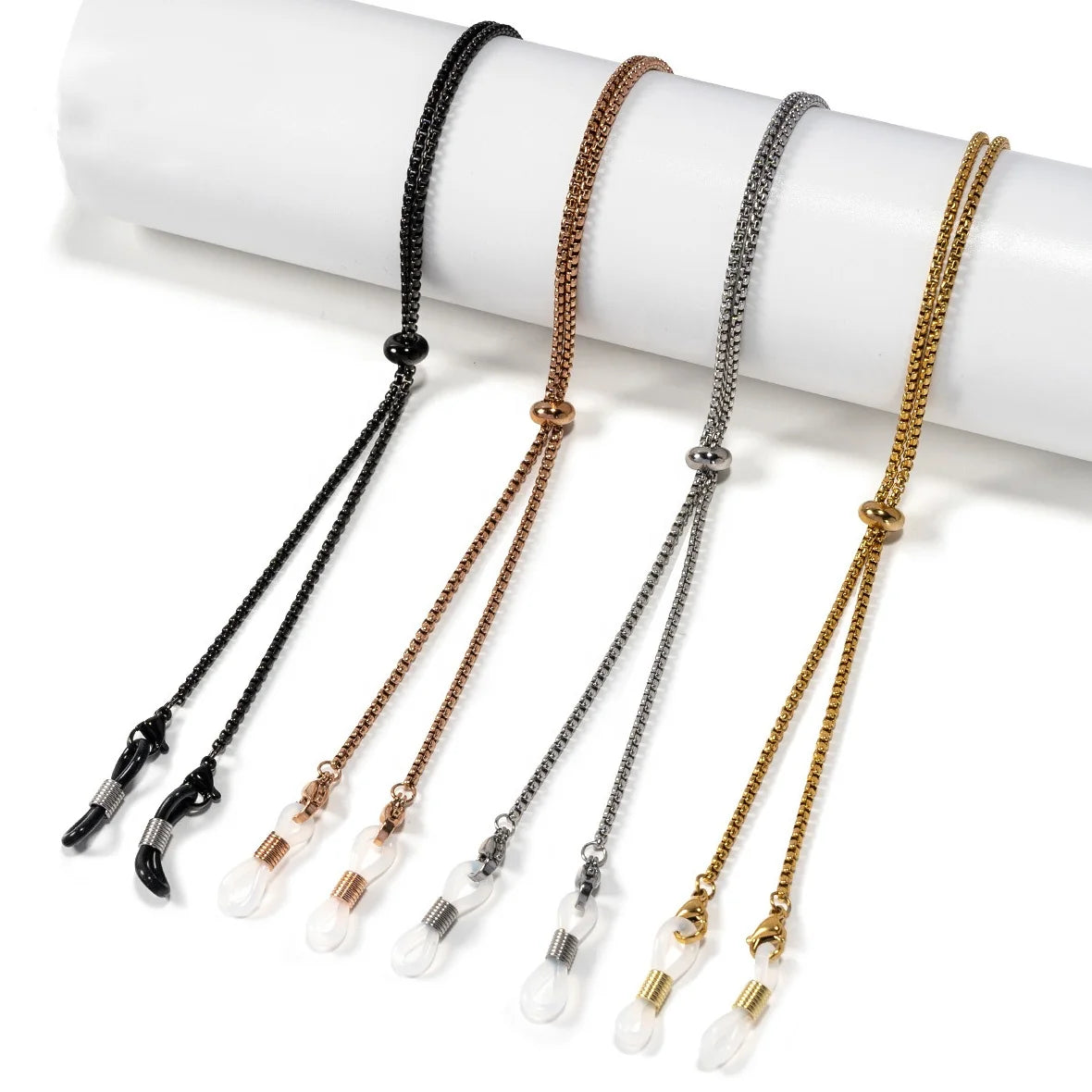 Fadeless Stainless Steel Eyeglass Holder Chain Fashion Anti Lost Sunglasses Cord Adjuster Eyewear Accessories