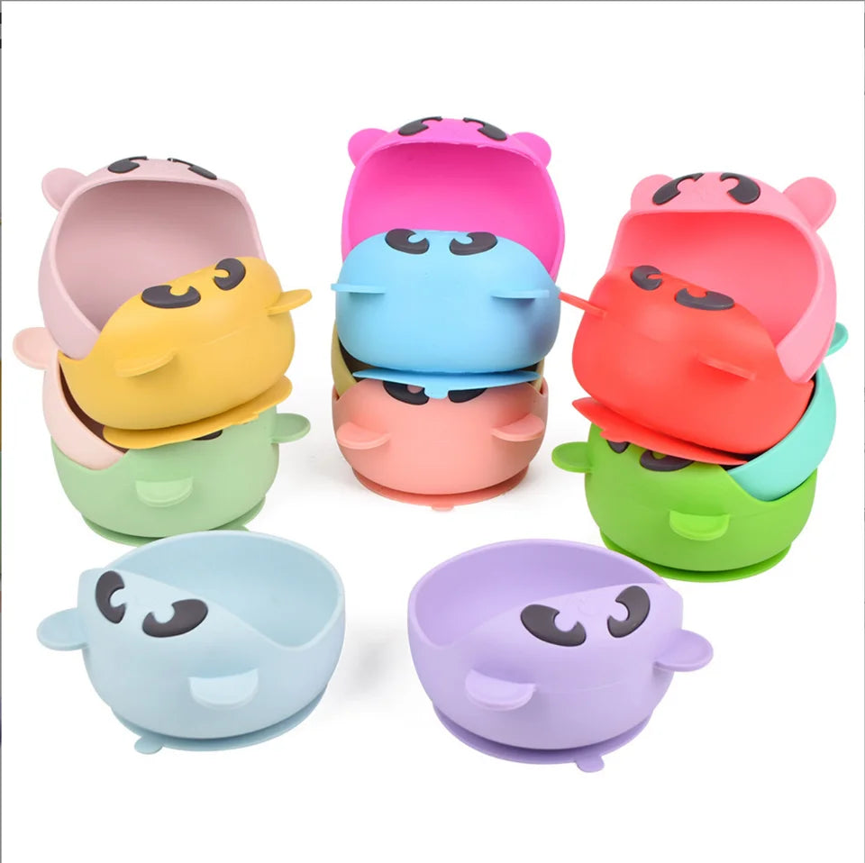 Food Grade Bpa Free Silicone Bowl Spill-Proof Feeding Kitchen Food Grade Silicone Suction Baby Bowl for Babies Wholesale