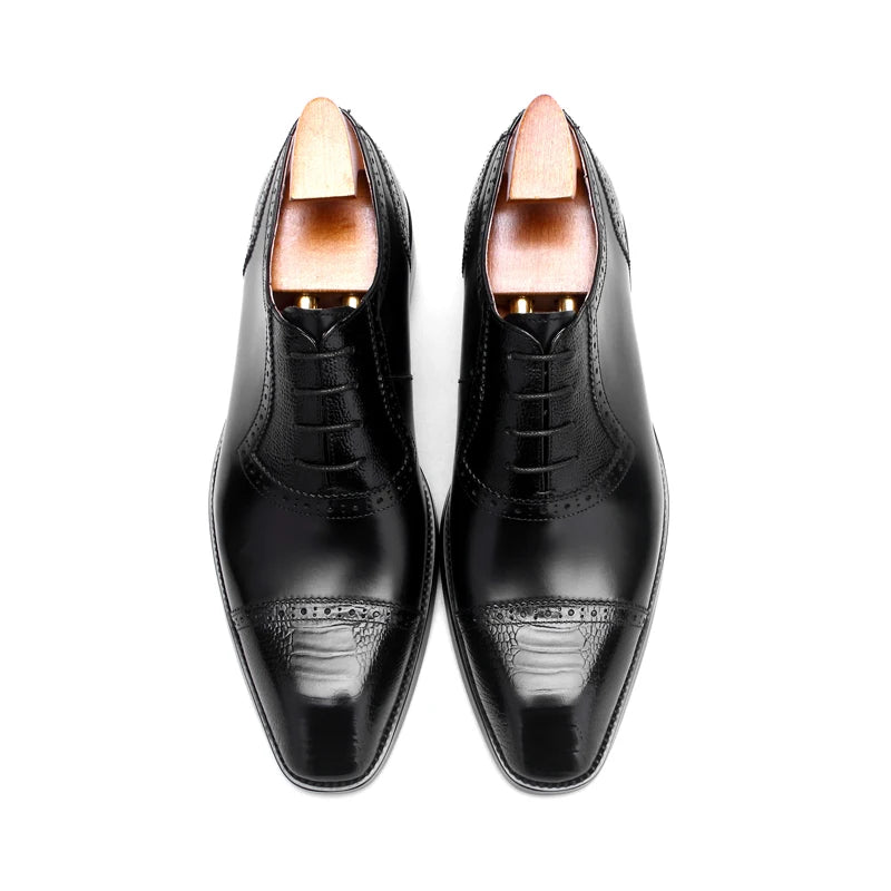 Luxury Italian Fashion Handmade Leather Oxford Dress Shoes for Men Factory Price