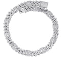 White Gold 15MM Polygon Style Fully Lab Diamond Iced Out Miami Cuban Link Chain Zircon HipHop Jewelry Long Gold Necklace