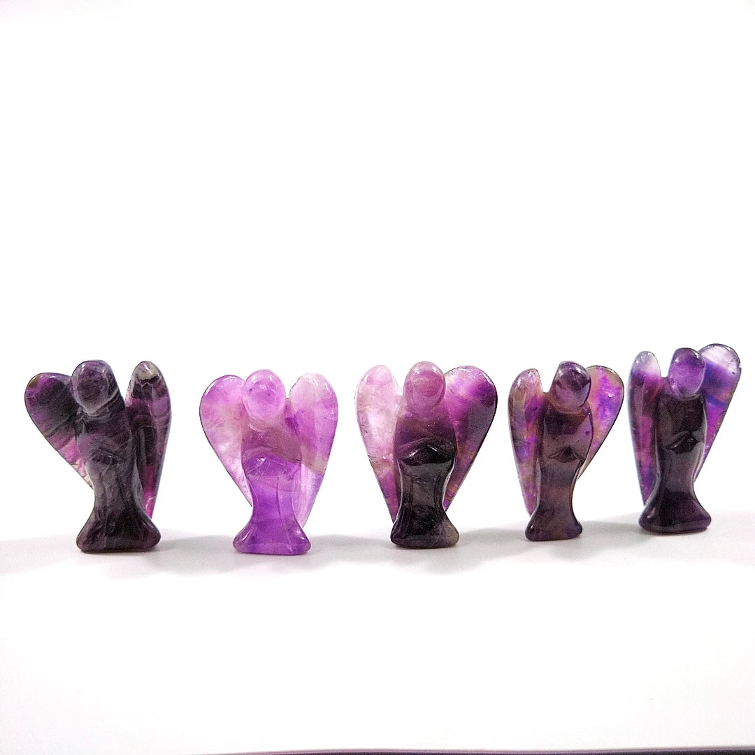 Huiying New 1.5 inch amethyst pocket Home angel statues for sale Crafts