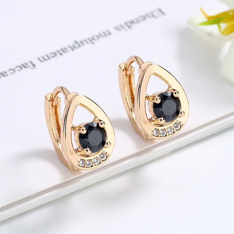 Simple Jewelry Earring Pendientes Elegant Bisuteria De Oro Laminado 18k Joria Classic Brass Gold Plated Huggie Hoops Earrings