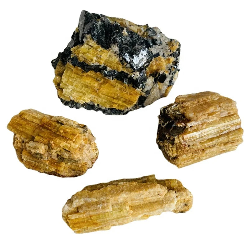 Hot sale rough dravite crystal speciment natural raw yellow tourmaline for healing stone