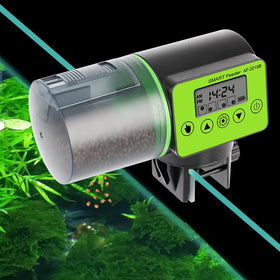 Smart Automatic Fish Feeder Aquarium Feeder Fish Tank Auto Feeding Dispenser with LCD Indicates Timer Aquarium Accessories 200ml