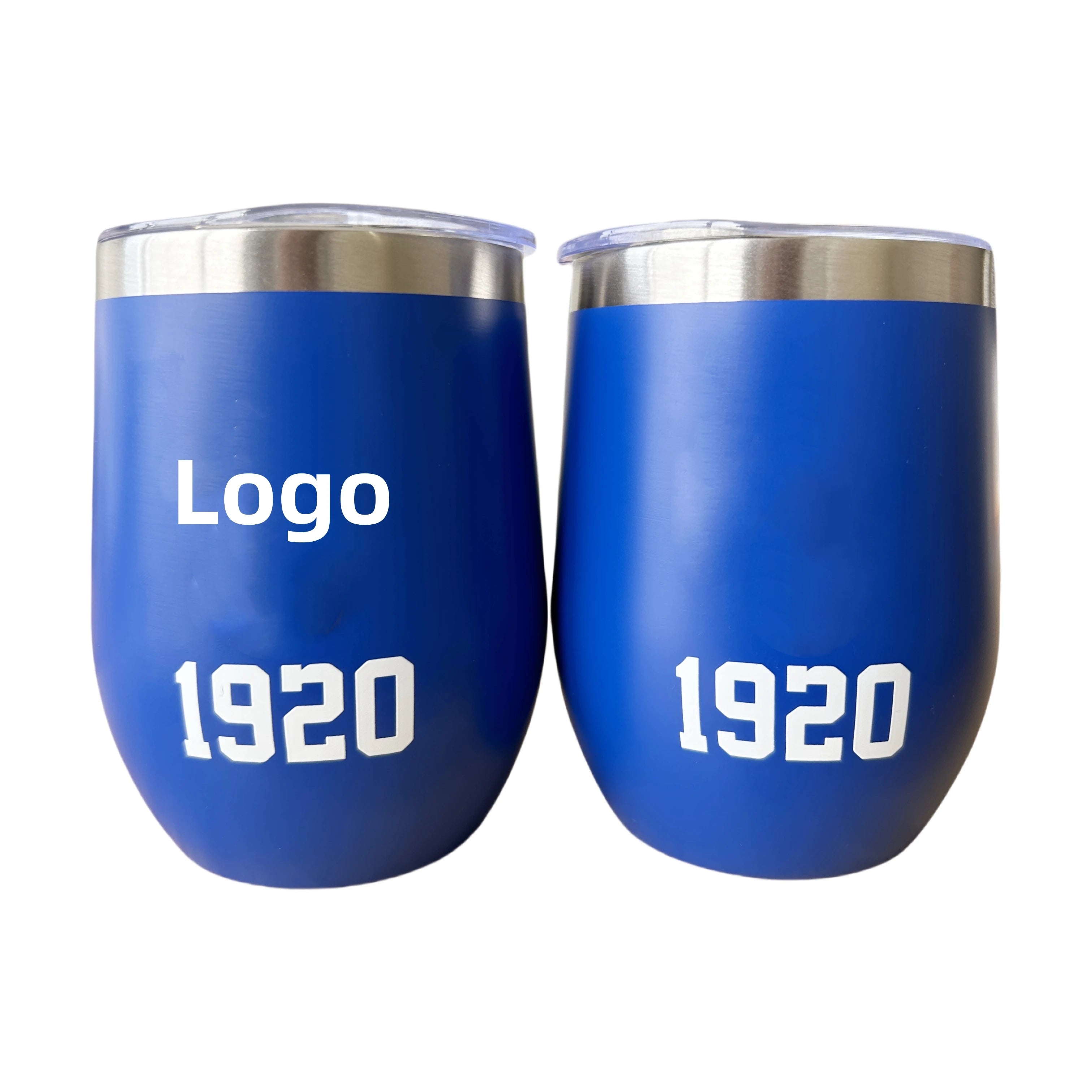 Custom Blue 12oz Stainless Steel Tumbler with Straw Cups Portable Fashion Promotional Item