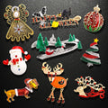 Wholesale Gold Snowflake Christmas Brooch Pin Crystal Jewelry for Women Men Alloy Material for Weddings Engagements for Children