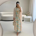 Fashion Multi Color Floral Embroidered Open Abaya with Coverup 2025 New Muslim Middle Eastern Islamic Luxury Robe for Women
