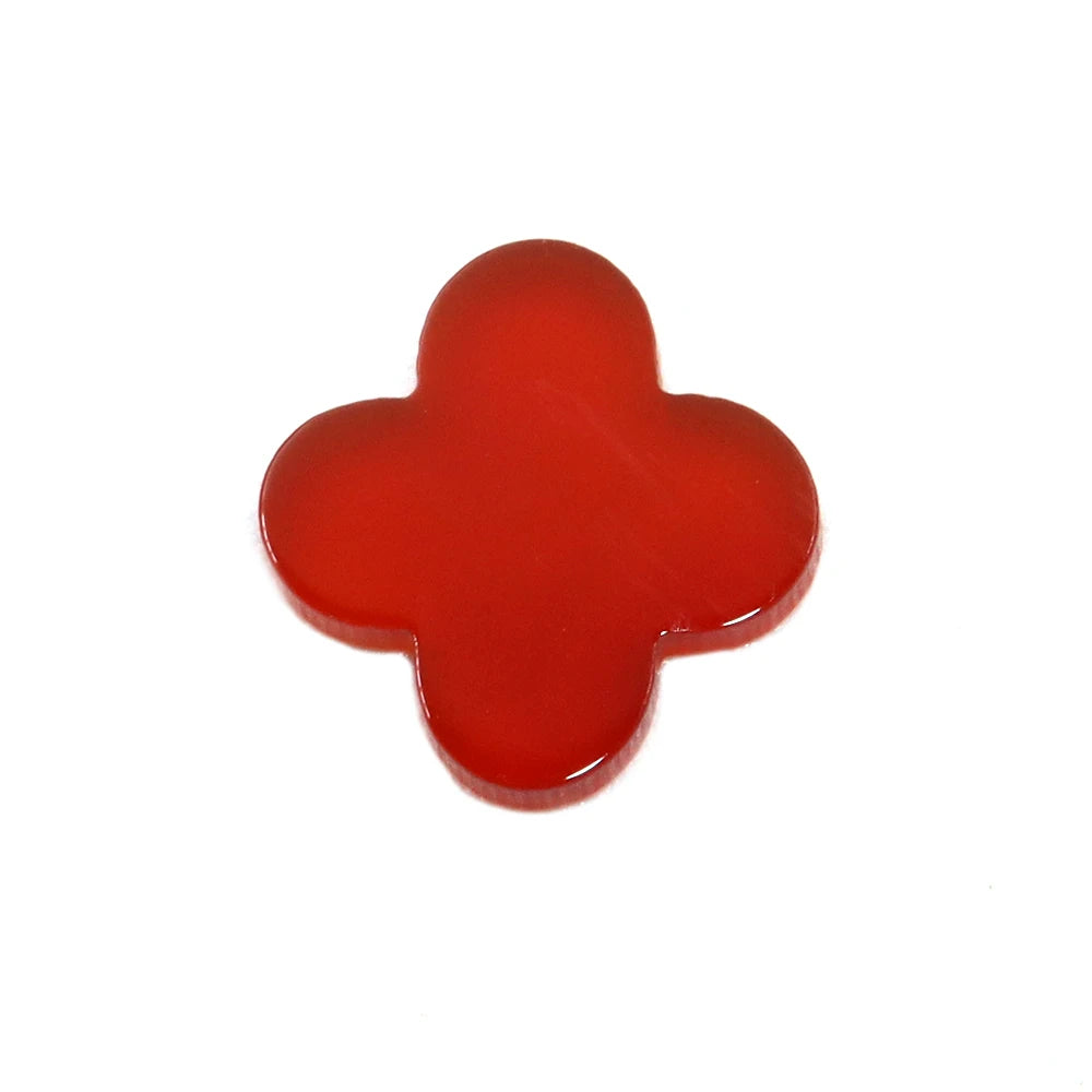 JunYuan Gems Wholesale Price 8mm/10mm/12mm /13mm/14mm  Color Natural Malachite Onyx Red Agate Stone Four Leaf Clover Necklace