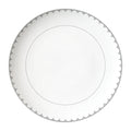 Luxury Eco-Friendly White Silver Flower Rim Ceramic Tableware Western Catering Bone China Plates Set for Hotel Wedding Banquets