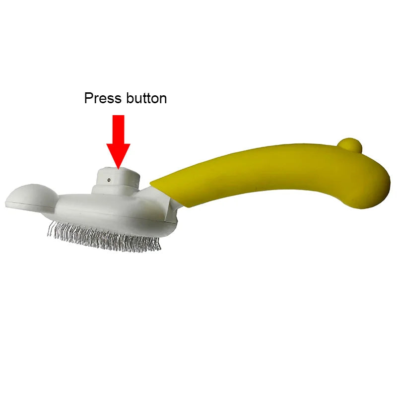 New Arrival Quick Self Cleaning Pet Slicker Brush With Dots at the Slicker End  One Button Cat Brush Dog Comb