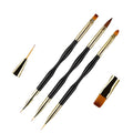 Professional Multifunction Nail Art Liner Brush Double Head Gel Acrylic Nail Brushes for Detailer Painting Stripes Drawing Pen
