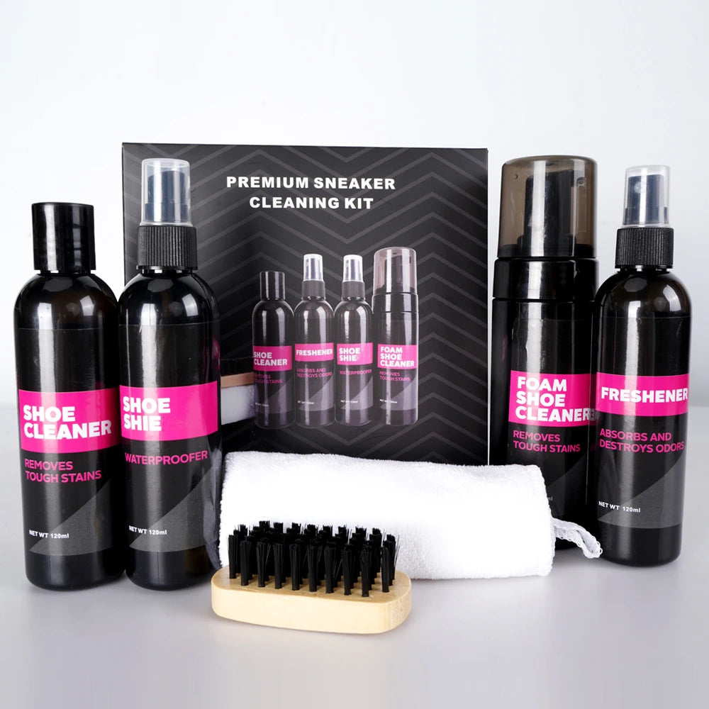 Personalised Travel Shoe Care Kit for Sneaker Cleaning and Maintenance with Shoe Brush and Cloth Cleaner