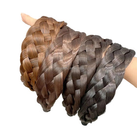 Wholesale New Hand Braided Twist Braids Headbands Wide Brimmed Hairband Jewelry for Women's Accessories