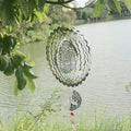 Factory Price Tree Wind Spinner 25x52CM Stainless Steel Rotating Metal Sheet 3D Wind Chime Pendant Decoration Gift