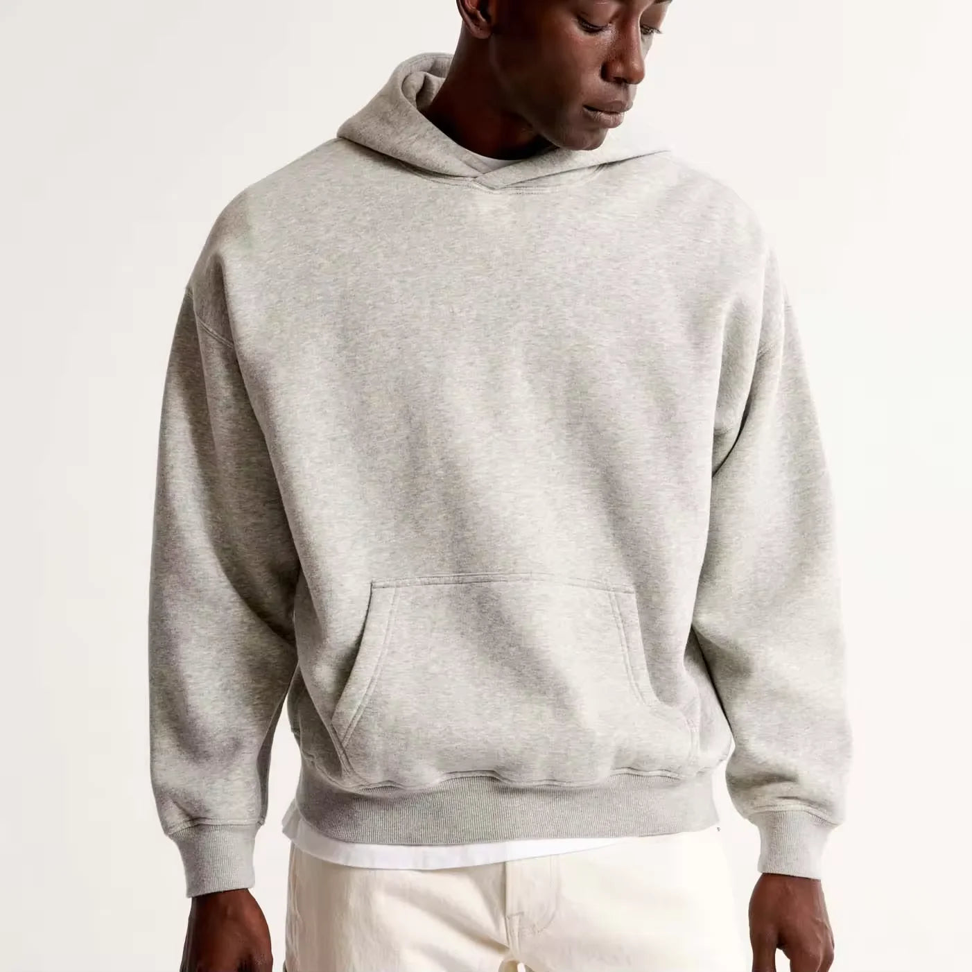 Custom logo Men's Hoodie Oversized Drop Shoulder Hoodie Pullover Streetwear Hooded Heavyweight Cotton Cropped Hoodies Men