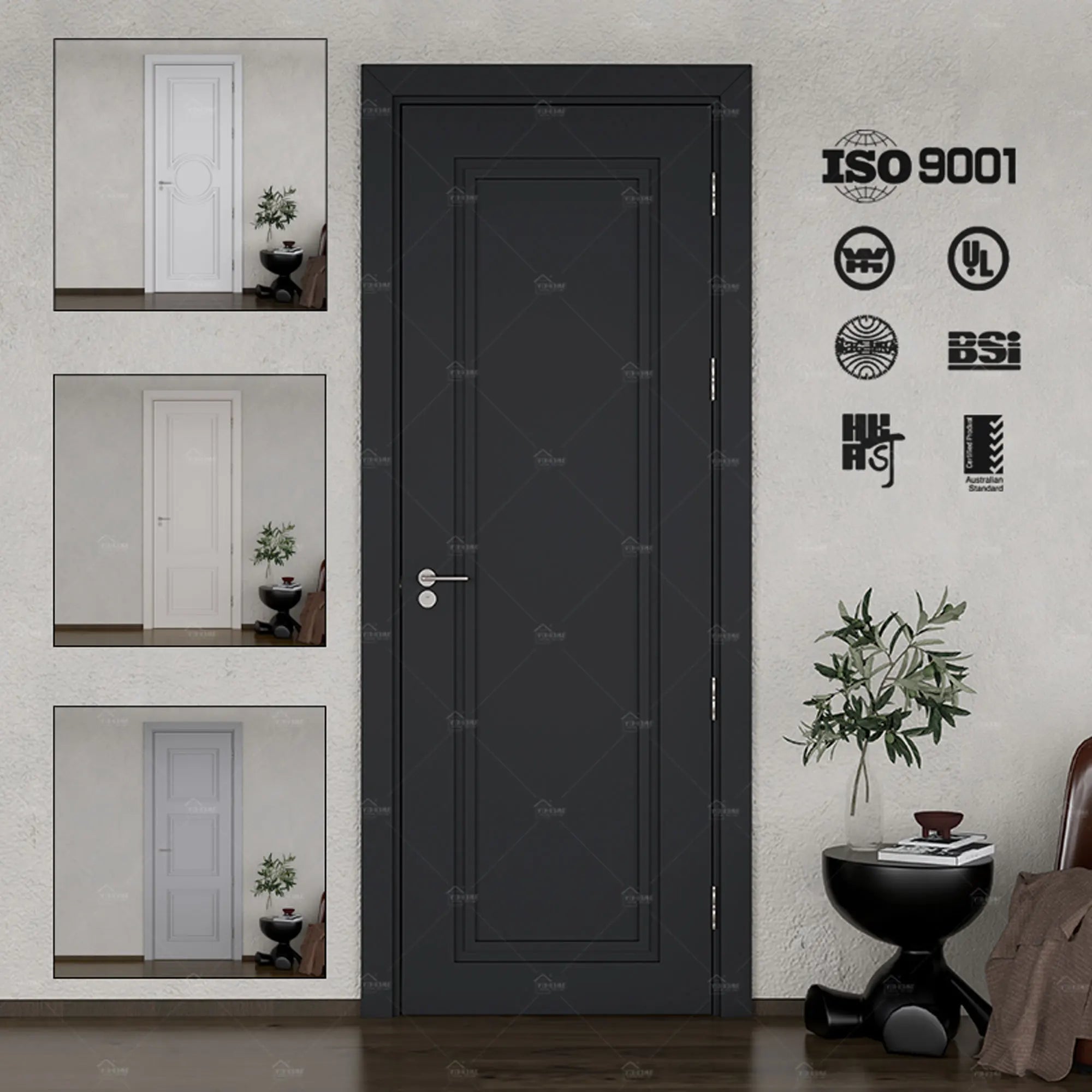 China Top Manufacturer Luxury Hotel Apartment Internal Doors for Australia Soundproof Prehung House Interior Wooden Door