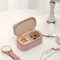 Hot Selling Mini Portable Velvet Jewelry Storage Box Simple Rectangle Style Travel Ring Earring Jewellery Box for Girls