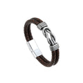 Infinity Punk Leather Charm Bracelet With Magnetic Button Classic Fashion Style Elegant Vintage Punk Leather Bracelets for Men