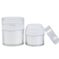 15g 30g 50g White Acrylic Airless Pump Jars Empty Cosmetic Facial Lotion Makeup BB Foundation Vacuum Packaging Bottle Container