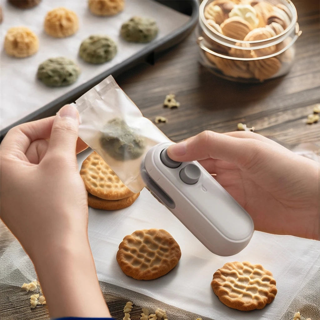 New USB Rechargeable Mini Bag Heat Sealer Better Household Portable Handheld Food Sealing Machine Kitchen Organizing Gadget
