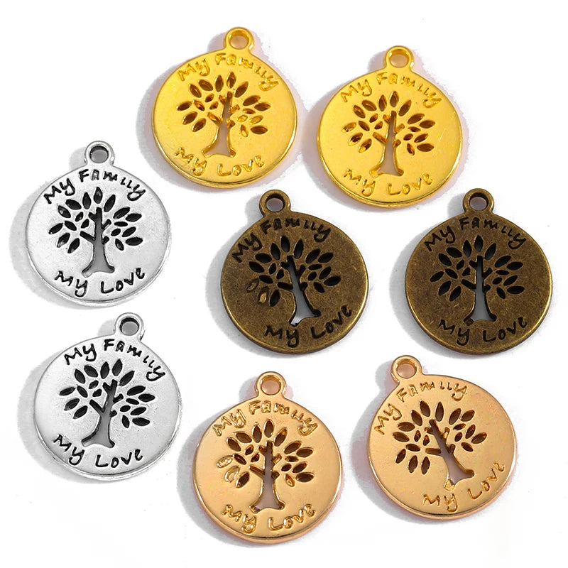 Life Tree Charms Pendant for Metal Alloy Jewelry DIY Marking 17*14mm Q267