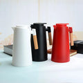 New Arrival Nordic Style Large Capacity 1L Double Wall Vacuum Glass Inner PP Plastic Portable Water Kettle Wooden Handle Coffee