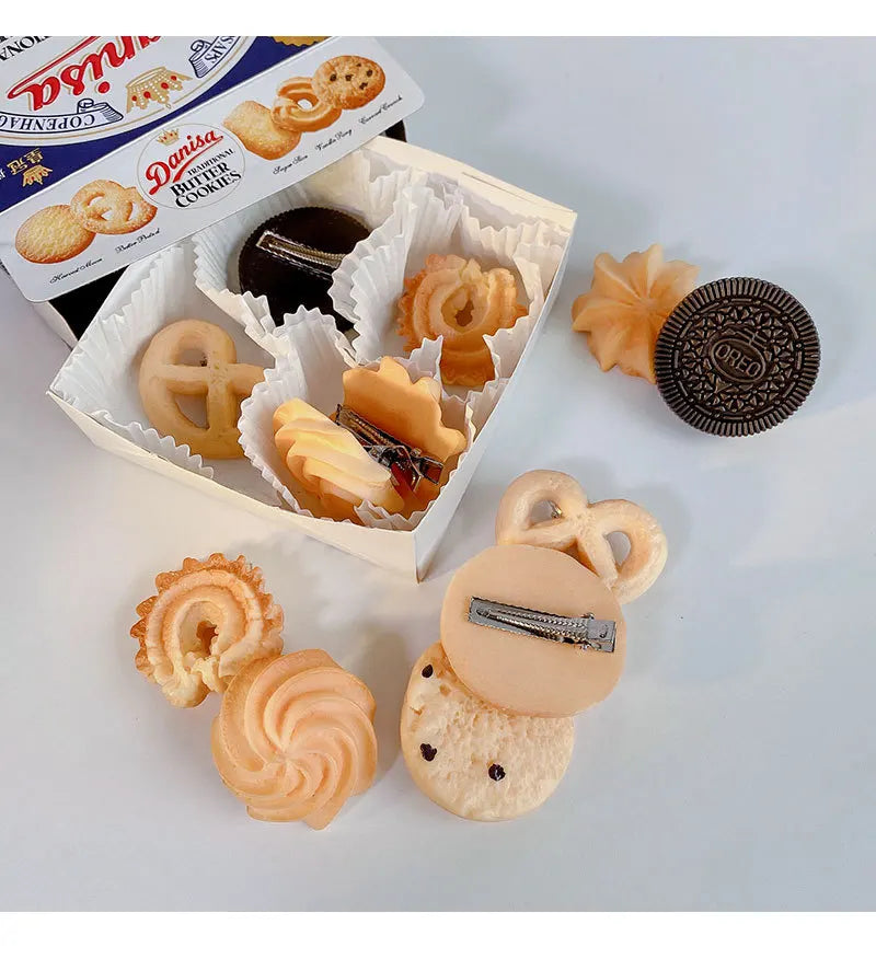 Cute Cookies Simulated Food Hair Clip Korea Fashion Hair Pins Headwear Hairpin Funny Hair Accessories