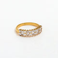 High End Tarnish Free & Waterproof PVD Gold Plated AAA Zirconia Pave Stainless Steel Rings Luxury Rings for Women Party Jewelry