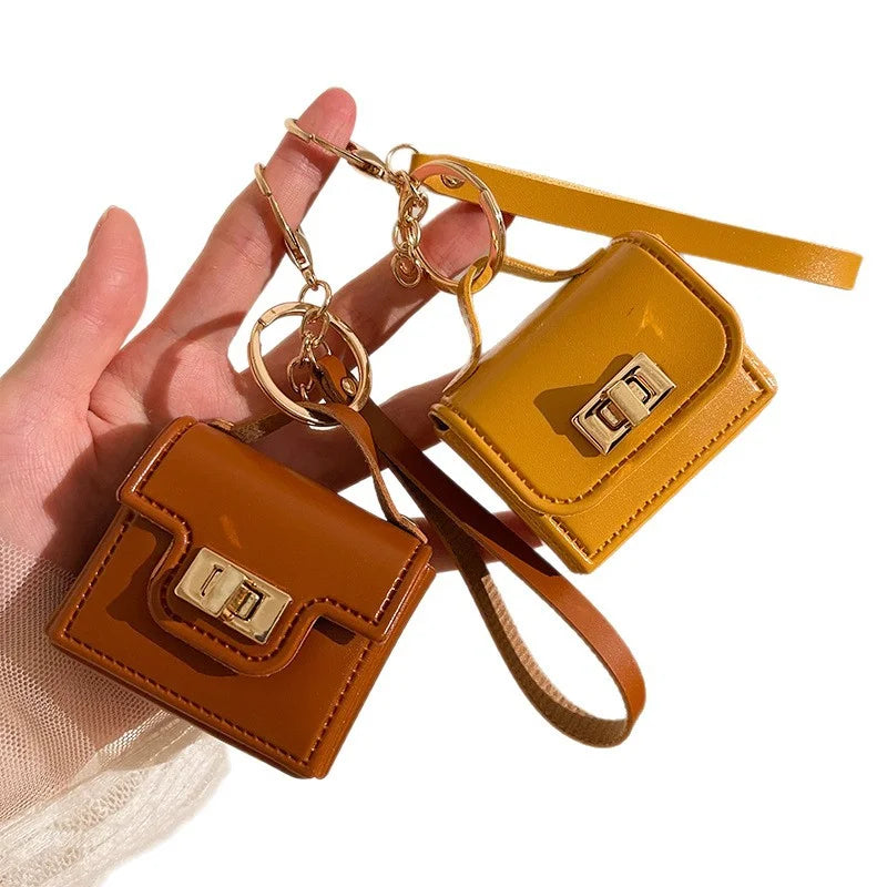 New High-End Mini Handbag Charm Keychain Purse Accessories Bag Pendant for Women Cute Purse Key Ring with Wrist Strap