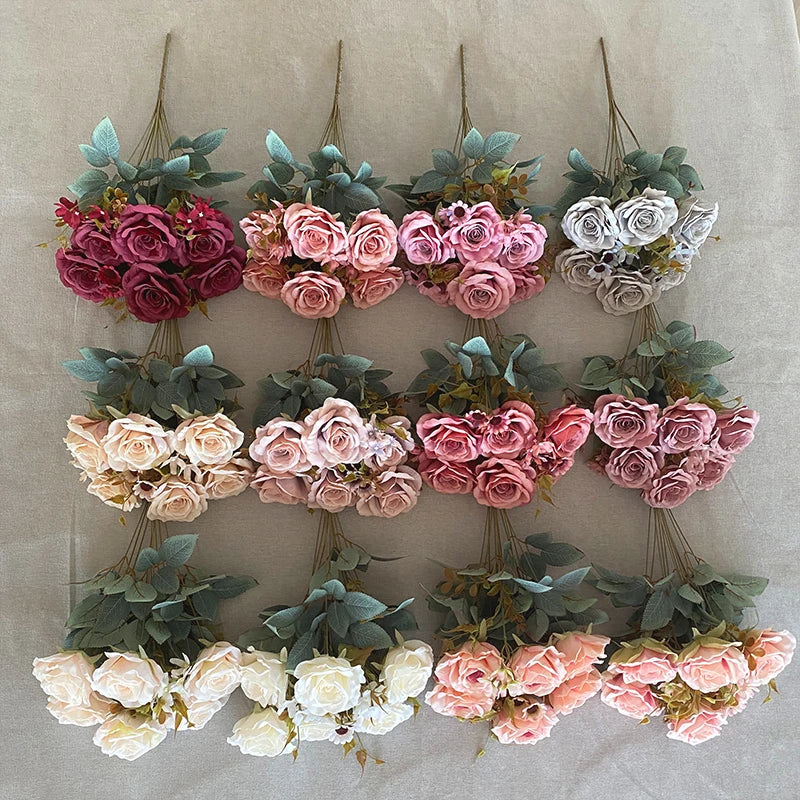 11 Head Thai Rose Flower Artificial Flowers Decorative Decoration Mariage